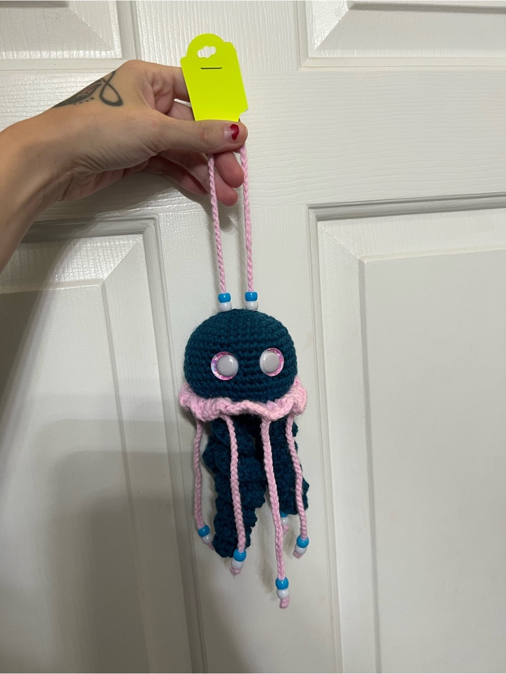 Crocheted Hanging Bubblegum Jellyfish 🪼
